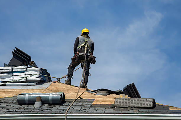 Professional Gutter Installation technician working in Poolville, TX